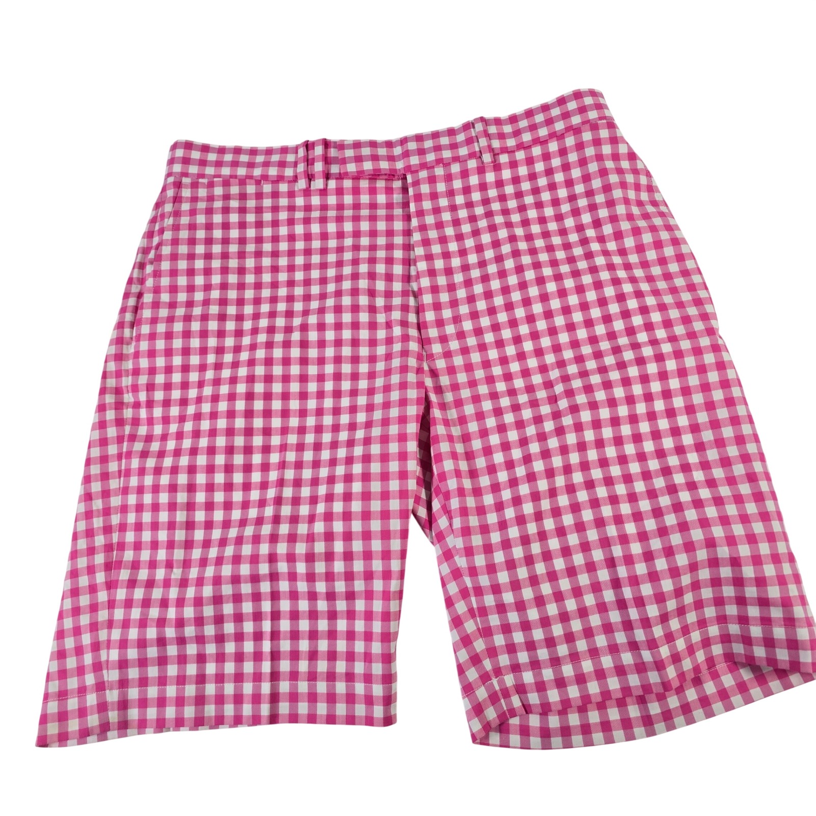 Rlx Ralph Lauren Mens Pink White Gingham Golf Shorts Size 34 Check Plaid Cotton